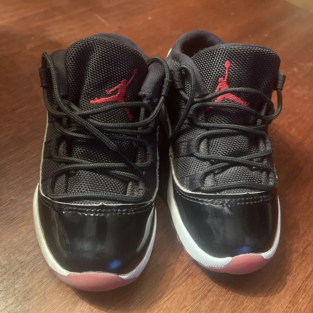 Nike Air Jordan 11 AJ11 Retro 9C Low TD Toddler Bred Red White Shoes FV5120-006